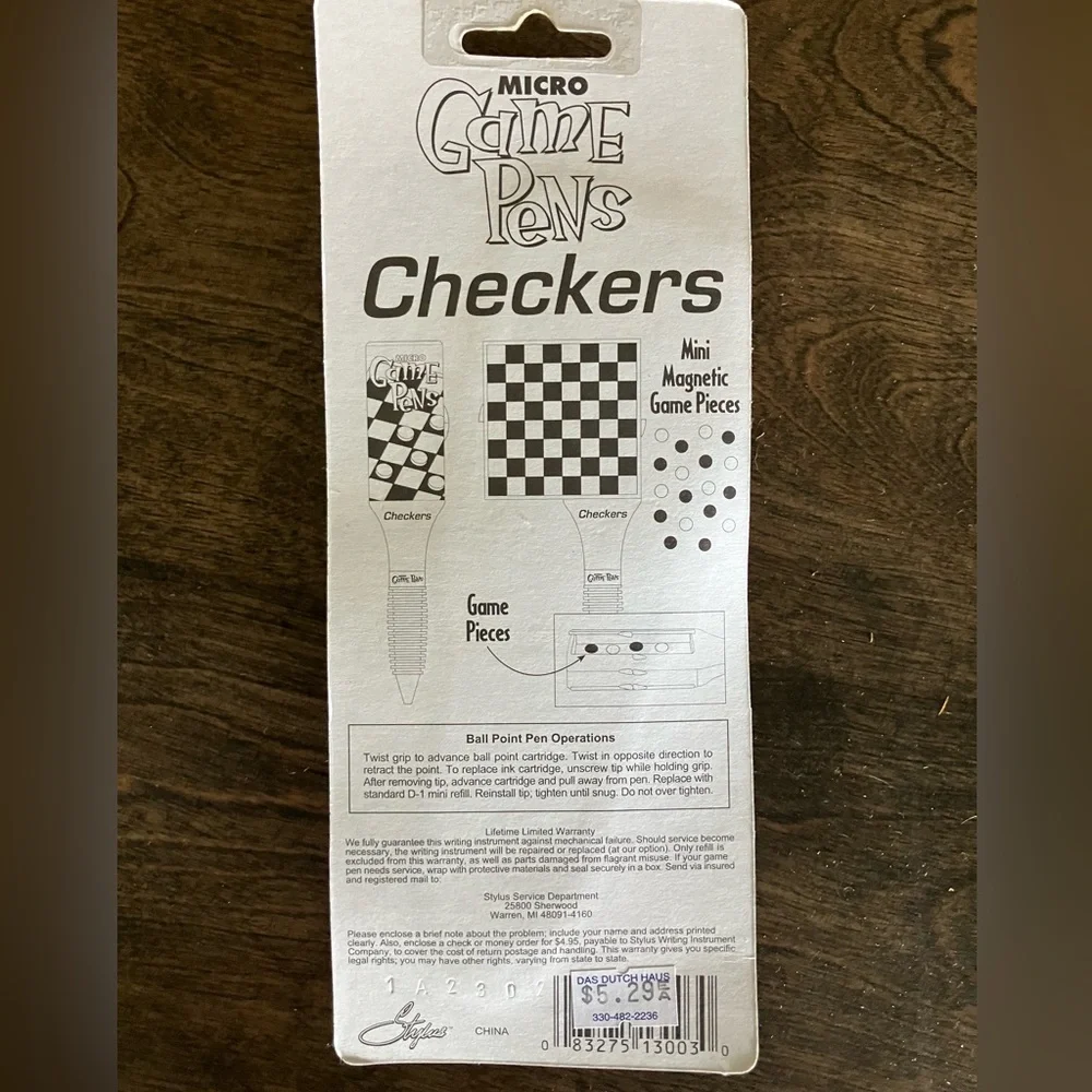 Checkers Game Pen - Picture 2 of 2